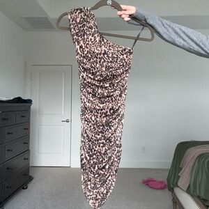 4th and Reckless One-Shoulder Animal Print Dress